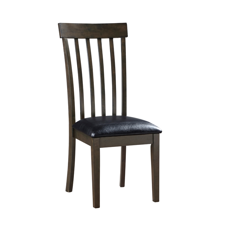 Pemberly Row 5-Piece Wood and Faux Leather Dining Set in Black