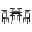 Pemberly Row 5-Piece Wood and Faux Leather Dining Set in Black