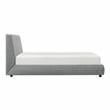 Pemberly Row Contemporary Chenille Upholstery Full Platform Bed in Gray