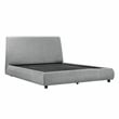 Pemberly Row Contemporary Chenille Upholstery Full Platform Bed in Gray
