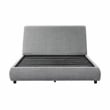 Pemberly Row Contemporary Chenille Upholstery Full Platform Bed in Gray