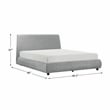 Pemberly Row Contemporary Chenille Upholstery Full Platform Bed in Gray