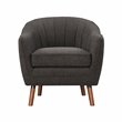 Pemberly Row Mid-Century Fabric Upholstered Accent Chair in Charcoal