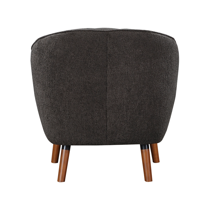 Pemberly Row Mid-Century Fabric Upholstered Accent Chair in Charcoal