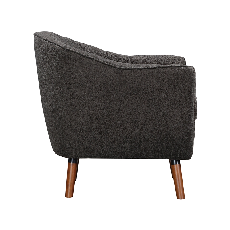 Pemberly Row Mid-Century Fabric Upholstered Accent Chair in Charcoal