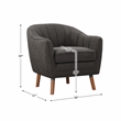 Pemberly Row Mid-Century Fabric Upholstered Accent Chair in Charcoal