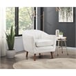 Pemberly Row Mid-Century Fabric Upholstered Accent Chair in White