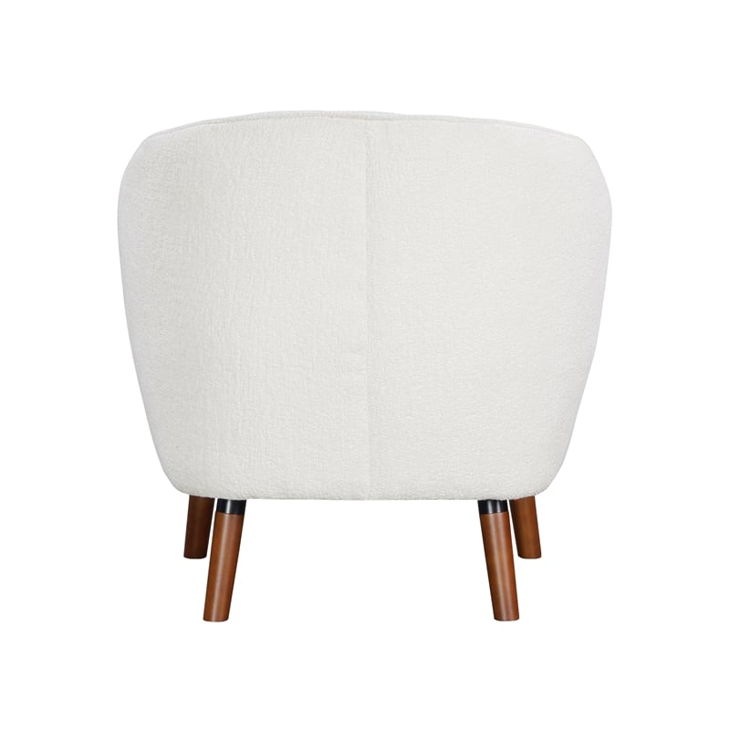Pemberly Row Mid-Century Fabric Upholstered Accent Chair in White