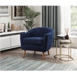 Pemberly Row Mid-Century Fabric Upholstered Accent Chair in Blue