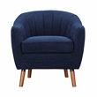 Pemberly Row Mid-Century Fabric Upholstered Accent Chair in Blue