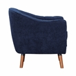 Pemberly Row Mid-Century Fabric Upholstered Accent Chair in Blue