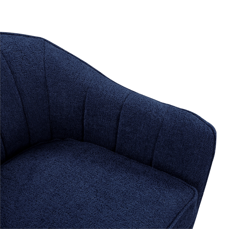 Pemberly Row Mid-Century Fabric Upholstered Accent Chair in Blue