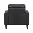 Pemberly Row Contemporary Leather Match Chair in Black Finish