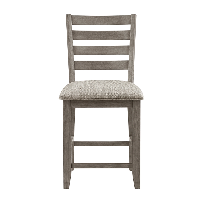 Pemberly Row 5-Piece Wood Counter Height Dining Set in Cherry and Gray