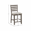Pemberly Row 5-Piece Wood Counter Height Dining Set in Cherry and Gray