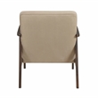 Pemberly Row Mid-Century Wood and Velvet Accent Chair in Light Brown