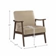 Pemberly Row Mid-Century Wood and Velvet Accent Chair in Light Brown