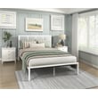 Pemberly Row Contemporary Metal Frame King Metal Platform Bed in White