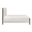 Pemberly Row Contemporary Chenille Queen Platform Bed in Beige