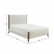 Pemberly Row Contemporary Chenille California King Platform Bed in Beige