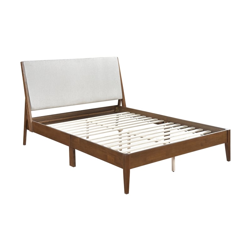 Pemberly Row Chenille Eastern King Platform Bed in Light gray