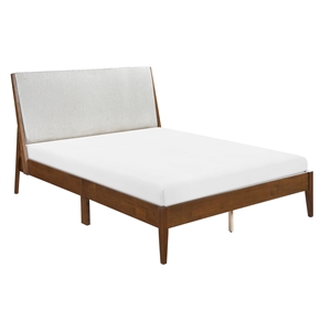 Pemberly Row Chenille Eastern King Platform Bed in Light gray