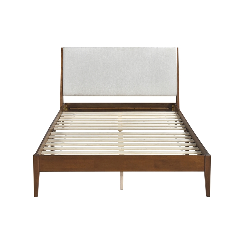 Pemberly Row Chenille California King Platform Bed in Light gray