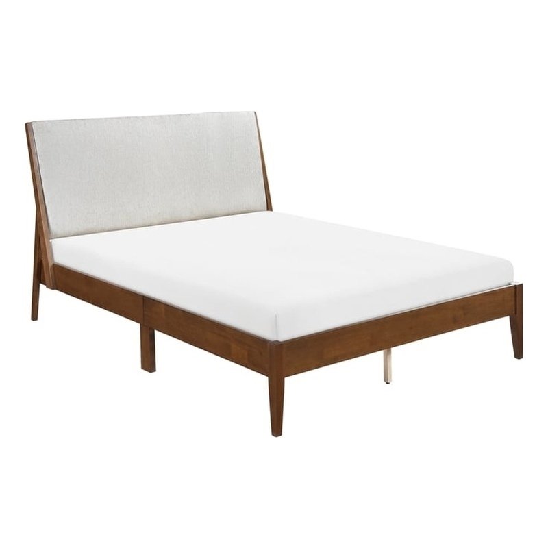 Pemberly Row Chenille California King Platform Bed in Light gray