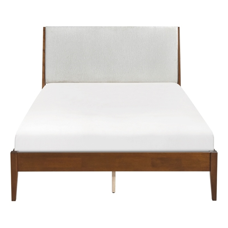 Pemberly Row Chenille California King Platform Bed in Light gray