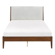 Pemberly Row Chenille California King Platform Bed in Light gray