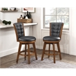 Pemberly Row Faux leather Swivel Counter Height Chair in Black