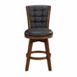 Pemberly Row Faux leather Swivel Counter Height Chair in Black