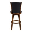 Pemberly Row Traditional Faux leather Swivel Pub Height Chair in Black