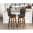 Pemberly Row Traditional Faux leather Swivel Pub Height Chair in Black