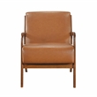 Pemberly Row Mid-Century Faux leather Accent Chair in Matt brown