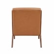 Pemberly Row Mid-Century Faux leather Accent Chair in Matt brown