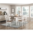 Pemberly Row Wood Dining Room Table and Chairs (Set of 7) in Cherry and White