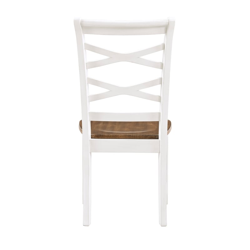 Pemberly Row Wood Dining Room Table and Chairs (Set of 7) in Cherry and White