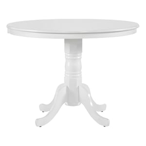 Pemberly Row Farmhouse Wood Dining Room Table in White finish