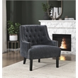 Pemberly Row Contemporary Chenille Accent Chair in Black Finish