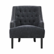 Pemberly Row Contemporary Chenille Accent Chair in Black Finish