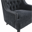 Pemberly Row Contemporary Chenille Accent Chair in Black Finish
