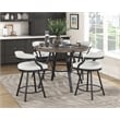 Pemberly Row Contemporary Metal and Wood Counter Height Table in Black