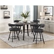 Pemberly Row Contemporary Metal and Wood Counter Height Table in Black