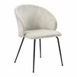 Pemberly Row Metal & Velvet Dining Room Set of 2 Side Chair in Beige