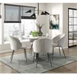 Pemberly Row Metal & Velvet Dining Room Set of 2 Side Chair in Beige
