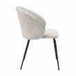 Pemberly Row Metal & Velvet Dining Room Set of 2 Side Chair in Beige