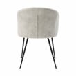 Pemberly Row Metal & Velvet Dining Room Set of 2 Side Chair in Beige