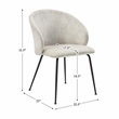 Pemberly Row Metal & Velvet Dining Room Set of 2 Side Chair in Beige