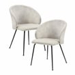 Pemberly Row Metal & Velvet Dining Room Set of 2 Side Chair in Beige
